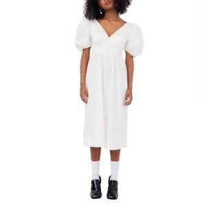 FOR LOVE & LEMONS White JOCELYN Regular Fit Midi Dress